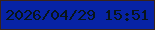 文字の大きさ：2、枠の色：3b2417、背景の色：0723a5、文字の色：091519 無料ブログパーツのブログ時計