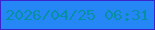文字の大きさ：3、枠の色：3b24cb、背景の色：2586f5、文字の色：0591a3 無料ブログパーツのブログ時計