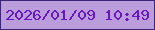 文字の大きさ：5、枠の色：3b2579、背景の色：ba9dda、文字の色：6817c3 無料ブログパーツのブログ時計
