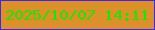 文字の大きさ：4、枠の色：3b26f5、背景の色：dc9027、文字の色：1be504 無料ブログパーツのブログ時計