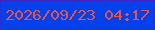 文字の大きさ：4、枠の色：3b27c4、背景の色：0541eb、文字の色：e4544c 無料ブログパーツのブログ時計