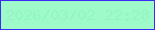 文字の大きさ：5、枠の色：3b2bf9、背景の色：9efbc9、文字の色：93f6c0 無料ブログパーツのブログ時計
