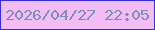 文字の大きさ：1、枠の色：3b2cd6、背景の色：f1bdf4、文字の色：7c8eb5 無料ブログパーツのブログ時計