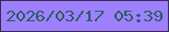 文字の大きさ：1、枠の色：3b2d54、背景の色：9e80fe、文字の色：2a5d63 無料ブログパーツのブログ時計