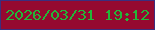 文字の大きさ：1、枠の色：3b2e7e、背景の色：950930、文字の色：23b638 無料ブログパーツのブログ時計