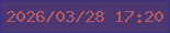 文字の大きさ：1、枠の色：3b3086、背景の色：4c3771、文字の色：b85b63 無料ブログパーツのブログ時計