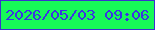 文字の大きさ：4、枠の色：3b31ce、背景の色：17f957、文字の色：3b34e3 無料ブログパーツのブログ時計