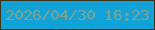 文字の大きさ：5、枠の色：3b3418、背景の色：11a3d7、文字の色：7ca490 無料ブログパーツのブログ時計