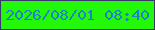 文字の大きさ：3、枠の色：3b366e、背景の色：22f807、文字の色：1d82c9 無料ブログパーツのブログ時計