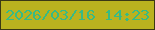 文字の大きさ：5、枠の色：3b3815、背景の色：bab21f、文字の色：37ba85 無料ブログパーツのブログ時計