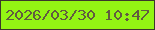 文字の大きさ：2、枠の色：3b382b、背景の色：93f513、文字の色：615c40 無料ブログパーツのブログ時計