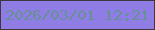 文字の大きさ：2、枠の色：3b383e、背景の色：8f7ce5、文字の色：669197 無料ブログパーツのブログ時計