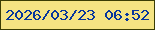 文字の大きさ：3、枠の色：3b3d04、背景の色：f5e483、文字の色：07369c 無料ブログパーツのブログ時計