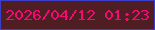 文字の大きさ：4、枠の色：3b3ec8、背景の色：4e1e22、文字の色：f50a75 無料ブログパーツのブログ時計