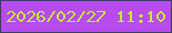 文字の大きさ：4、枠の色：3b3f5e、背景の色：b74bef、文字の色：c9e638 無料ブログパーツのブログ時計