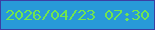 文字の大きさ：3、枠の色：3b3fa3、背景の色：289ad8、文字の色：70e54f 無料ブログパーツのブログ時計