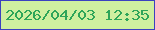 文字の大きさ：2、枠の色：3b41c0、背景の色：cfefa0、文字の色：2ea559 無料ブログパーツのブログ時計