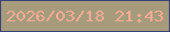 文字の大きさ：1、枠の色：3b4278、背景の色：a69b7b、文字の色：fcab97 無料ブログパーツのブログ時計