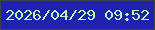 文字の大きさ：1、枠の色：3b4344、背景の色：2121b0、文字の色：b1faaf 無料ブログパーツのブログ時計
