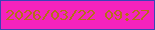 文字の大きさ：1、枠の色：3b43b6、背景の色：f523bd、文字の色：b56f18 無料ブログパーツのブログ時計