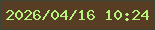 文字の大きさ：5、枠の色：3b4435、背景の色：563d23、文字の色：b6f57a 無料ブログパーツのブログ時計