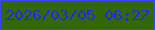 文字の大きさ：2、枠の色：3b47fd、背景の色：326801、文字の色：2525f9 無料ブログパーツのブログ時計