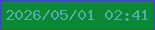 文字の大きさ：2、枠の色：3b49bb、背景の色：0b8932、文字の色：51acac 無料ブログパーツのブログ時計