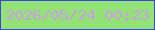 文字の大きさ：5、枠の色：3b49d6、背景の色：93e275、文字の色：cc9be9 無料ブログパーツのブログ時計