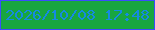 文字の大きさ：2、枠の色：3b4cfc、背景の色：18a640、文字の色：158ae2 無料ブログパーツのブログ時計