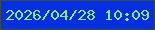 文字の大きさ：2、枠の色：3b4d41、背景の色：062fe1、文字の色：8de980 無料ブログパーツのブログ時計