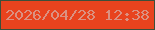 文字の大きさ：3、枠の色：3b4f3a、背景の色：e8431e、文字の色：db9181 無料ブログパーツのブログ時計