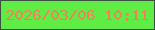 文字の大きさ：5、枠の色：3b5042、背景の色：5eec45、文字の色：ec8657 無料ブログパーツのブログ時計