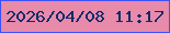 文字の大きさ：4、枠の色：3b50ff、背景の色：e88aaa、文字の色：122a6b 無料ブログパーツのブログ時計