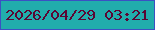 文字の大きさ：3、枠の色：3b51c3、背景の色：21adac、文字の色：5a0633 無料ブログパーツのブログ時計