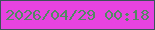 文字の大きさ：2、枠の色：3b5259、背景の色：e743e1、文字の色：528862 無料ブログパーツのブログ時計