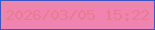 文字の大きさ：1、枠の色：3b55c3、背景の色：f183b1、文字の色：e47e8f 無料ブログパーツのブログ時計