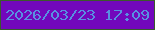 文字の大きさ：3、枠の色：3b592c、背景の色：7207bc、文字の色：588fe1 無料ブログパーツのブログ時計