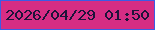 文字の大きさ：1、枠の色：3b5ce5、背景の色：d62d84、文字の色：1e133a 無料ブログパーツのブログ時計