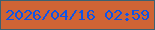 文字の大きさ：4、枠の色：3b6171、背景の色：cf6435、文字の色：0d54e8 無料ブログパーツのブログ時計