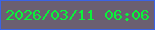 文字の大きさ：3、枠の色：3b63e5、背景の色：6b5f71、文字の色：0af439 無料ブログパーツのブログ時計