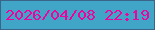文字の大きさ：4、枠の色：3b6588、背景の色：41a5c8、文字の色：ee03a1 無料ブログパーツのブログ時計