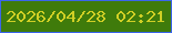 文字の大きさ：4、枠の色：3b65eb、背景の色：3f7b0b、文字の色：d0cf25 無料ブログパーツのブログ時計