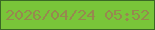 文字の大きさ：4、枠の色：3b6825、背景の色：79c539、文字の色：97884f 無料ブログパーツのブログ時計