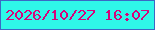 文字の大きさ：4、枠の色：3b68c4、背景の色：2ff7e8、文字の色：d7047a 無料ブログパーツのブログ時計