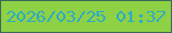 文字の大きさ：4、枠の色：3b695c、背景の色：8ed145、文字の色：2cacc2 無料ブログパーツのブログ時計