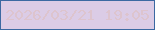 文字の大きさ：1、枠の色：3b69a2、背景の色：dbcce6、文字の色：ddc4ce 無料ブログパーツのブログ時計