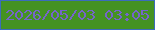 文字の大きさ：4、枠の色：3b6cbb、背景の色：449222、文字の色：7565ca 無料ブログパーツのブログ時計