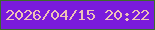 文字の大きさ：4、枠の色：3b6d2b、背景の色：7a1bdc、文字の色：eec2b7 無料ブログパーツのブログ時計