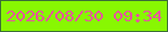 文字の大きさ：5、枠の色：3b6d38、背景の色：88f702、文字の色：e7549d 無料ブログパーツのブログ時計