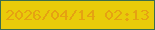 文字の大きさ：3、枠の色：3b6d4d、背景の色：e9cb0a、文字の色：e5a212 無料ブログパーツのブログ時計